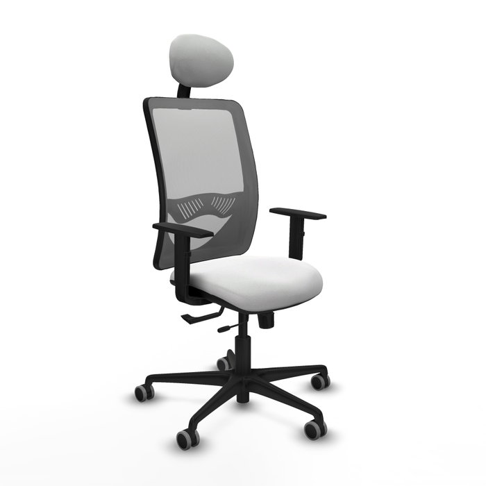 PIQUERAS Y CRESPO Silla de oficina Zulema con mecanismo Sincro/Traslack, Blanco y Gris PIQUERAS Y CRESPO Silla de oficina Zulema con mecanismo Sincro/Traslack, Blanco y Gris