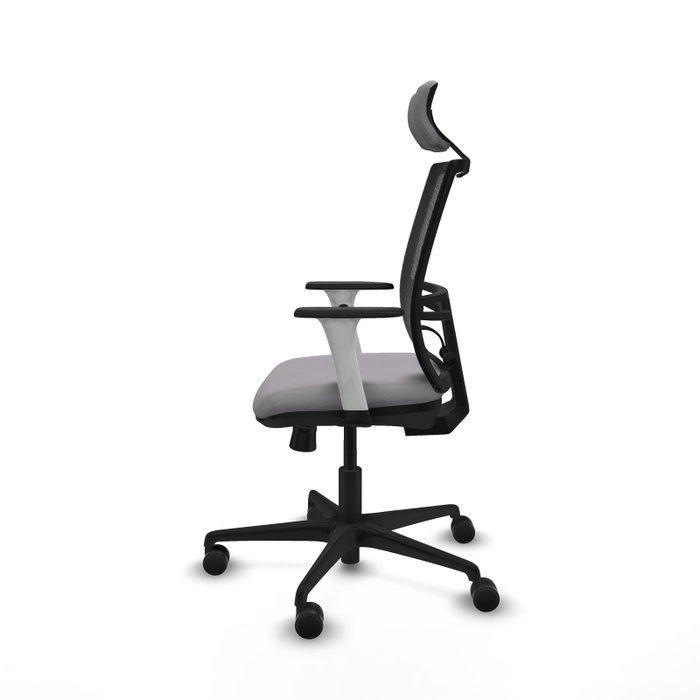PIQUERAS Y CRESPO Silla de oficina Yunquera con mecanismo Sincro/Traslack, Gris y Negro