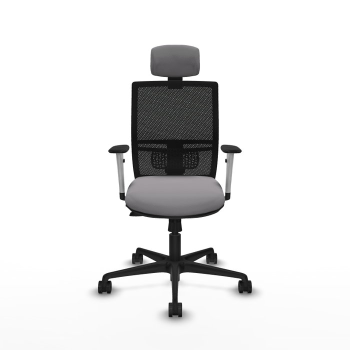 PIQUERAS Y CRESPO Silla de oficina Yunquera con mecanismo Sincro/Traslack, Gris y Negro