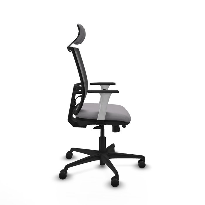 PIQUERAS Y CRESPO Silla de oficina Yunquera con mecanismo Sincro/Traslack, Gris y Negro