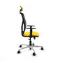 PIQUERAS Y CRESPO Silla de oficina Motilla con mecanismo Sincro/Traslack, Amarillo y Negro