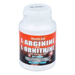 Health Aid L-Arginina Y L-Ornitine 60 Comp. Apoyo Muscular Y Sistema Inmune Apto Vegetarianos