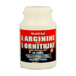 Health Aid L-Arginina L-Ornitina B6 60 comprimidos 600/300 mg Complemento alimenticio