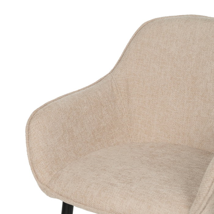 Silla Beige Tejido-Metal Contract 61 X 59,50 X 83 cm (Set de 2)