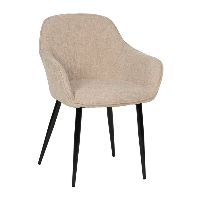 Silla Beige Tejido-Metal Contract 61 X 59,50 X 83 cm (Set de 2)