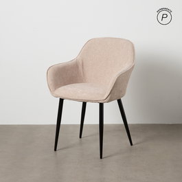 Silla Beige Tejido-Metal Contract 61 X 59,50 X 83 cm (Set de 2)
