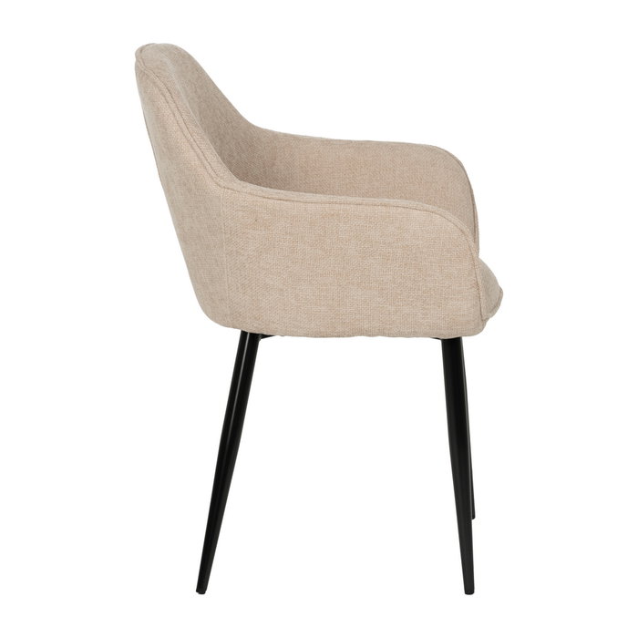 Silla Beige Tejido-Metal Contract 61 X 59,50 X 83 cm (Set de 2)