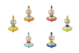 DKD Home Decor Juguete de Madera Peonza Surtido de 6 Unidades Multicolor