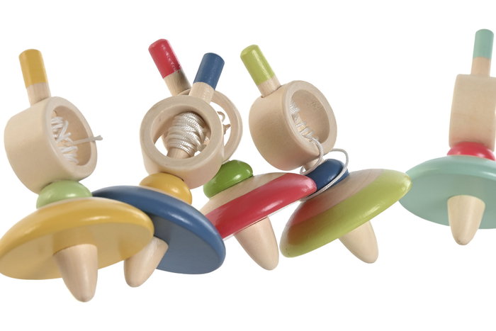 DKD Home Decor Juguete de Madera Peonza Surtido de 6 Unidades Multicolor DKD Home Decor Juguete de Madera Peonza Surtido de 6 Unidades Multicolor