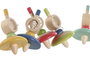 DKD Home Decor Juguete de Madera Peonza Surtido de 6 Unidades Multicolor