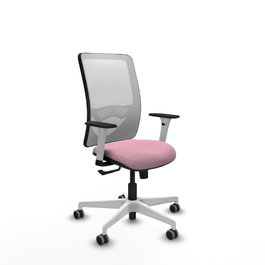 PIQUERAS Y CRESPO Silla de oficina Zulema Rosa y Blanca con Mecanismo Sincro
