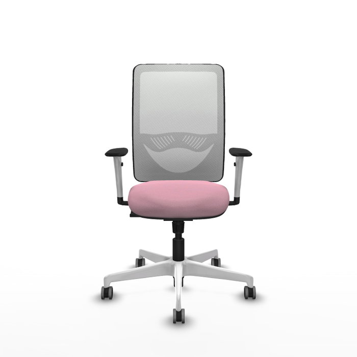 PIQUERAS Y CRESPO Silla de oficina Zulema Rosa y Blanca con Mecanismo Sincro