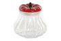 DKD Home Decor Set de 6 Botes de Cristal y Gres 1L Rojo