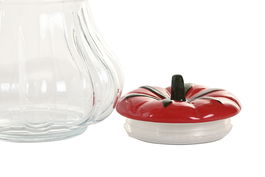 DKD Home Decor Bote Moderno Rojo Cristal y Gres 15 x 15.6 x 15 cm (6 Unidades)