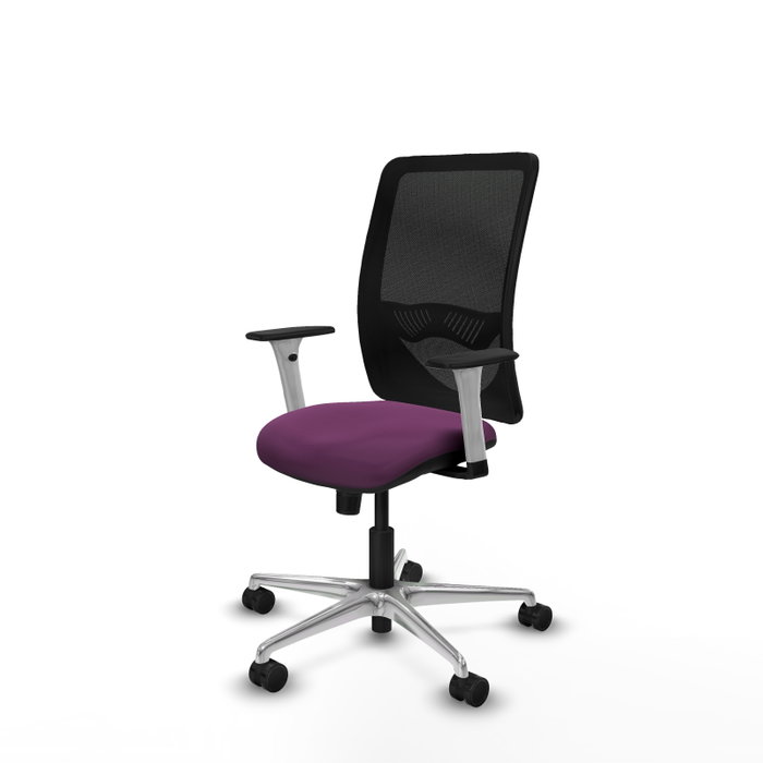 PIQUERAS Y CRESPO Silla de oficina Zulema con mecanismo Sincro, Morado y Negro