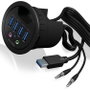 ICY BOX IB-HUB1403A Hub de escritorio 4x USB 3.0 Tipo-A con entrada/salida de audio