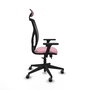 PIQUERAS Y CRESPO Silla de oficina Motilla Rosa y Negro con Brazos 3D