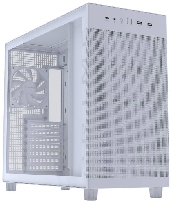 Asus PRIME AP303 TG White Caja PC Torre ATX, USB-C, Cristal Templado, Blanca