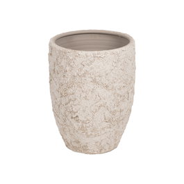 Macetero Blanco Rústico Cerámica 30 X 30 X 40 cm