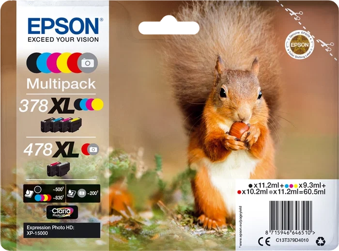 Epson Multipack 6 colores 378XL / 478XL Claria Photo HD Ink
