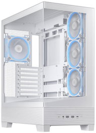 Asus A31 PLUS TG ARGB White - Caja Ordenador Middle Tower con Ventana de Vidrio Templado, ARGB, USB-C, ATX, Negra