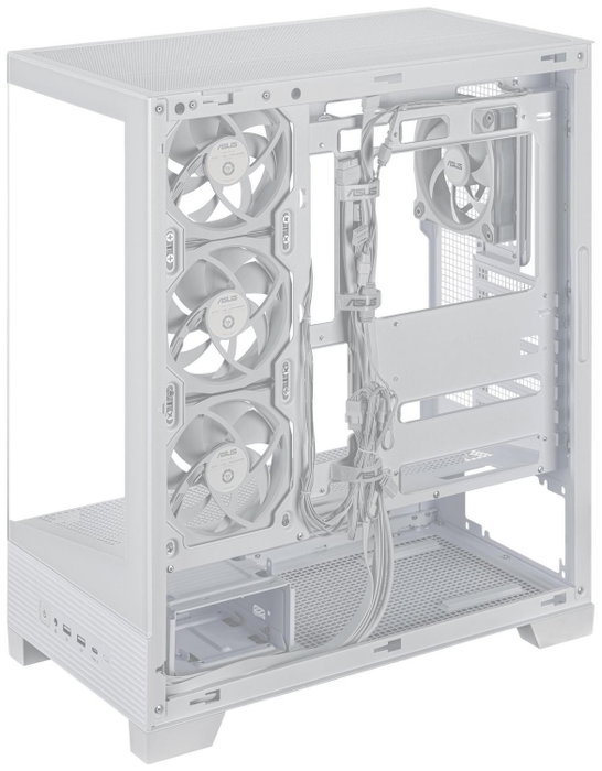 Asus A31 PLUS TG ARGB White - Caja Ordenador Middle Tower con Ventana de Vidrio Templado, ARGB, USB-C, ATX, Negra
