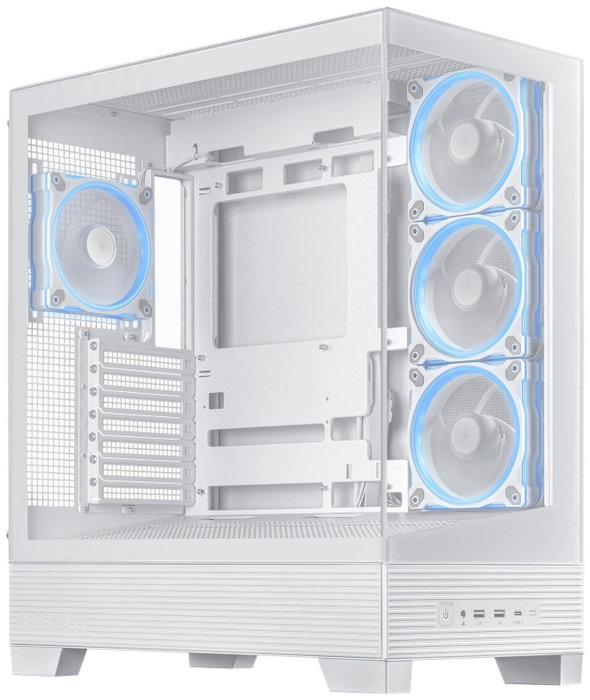 Asus A31 PLUS TG ARGB White - Caja Ordenador Middle Tower con Ventana de Vidrio Templado, ARGB, USB-C, ATX, Negra