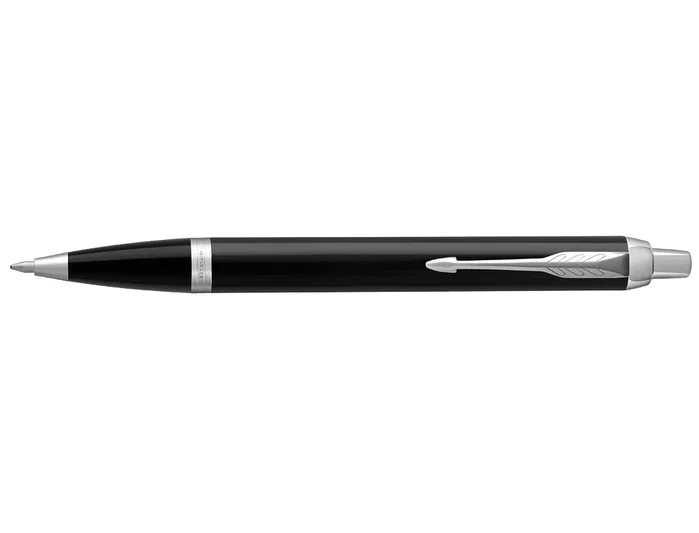 Parker IM Bolígrafo Negro con Adornos Cromados, Punta Media, Tinta Azul Parker IM Bolígrafo Negro con Adornos Cromados, Punta Media, Tinta Azul