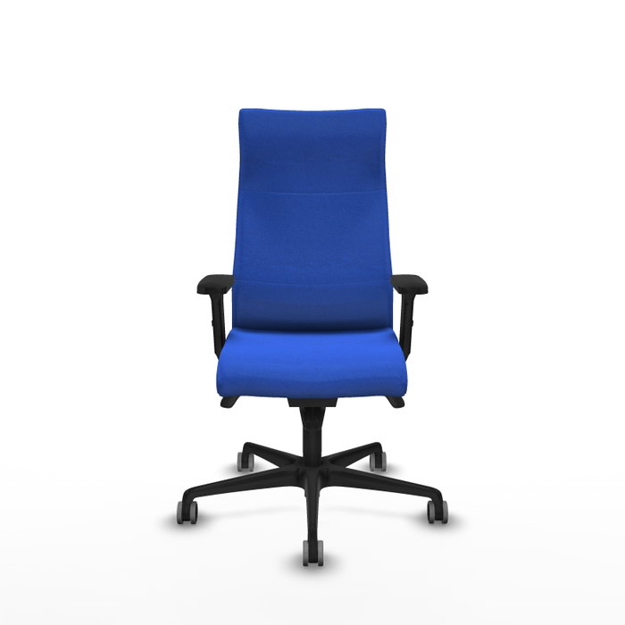 PIQUERAS Y CRESPO Sillón Albacete con Mecanismo Sincro, Tela Azul, Brazos 2D
