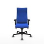 PIQUERAS Y CRESPO Sillón Albacete con Mecanismo Sincro, Tela Azul, Brazos 2D
