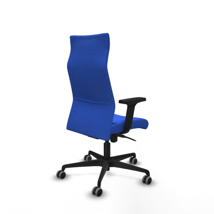 PIQUERAS Y CRESPO Sillón Albacete con Mecanismo Sincro, Tela Azul, Brazos 2D