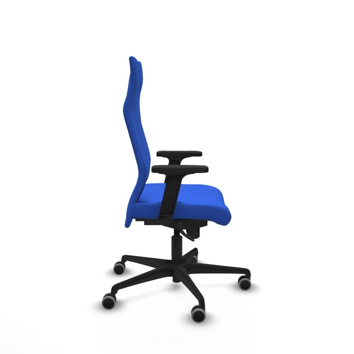 PIQUERAS Y CRESPO Sillón Albacete con Mecanismo Sincro, Tela Azul, Brazos 2D