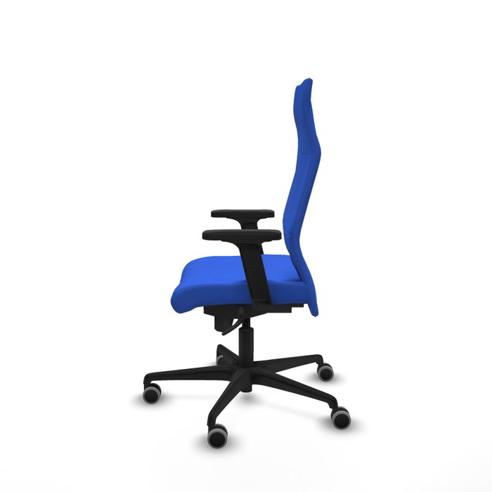PIQUERAS Y CRESPO Sillón Albacete con Mecanismo Sincro, Tela Azul, Brazos 2D