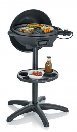 Severin Barbacoa eléctrica con patas PG8541, 2000 W, Ø 41 cm, Negro mate
