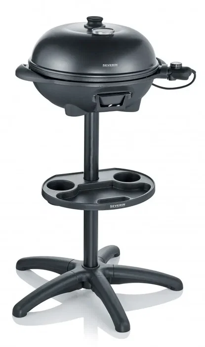 Severin Barbacoa eléctrica con patas PG8541, 2000 W, Ø 41 cm, Negro mate