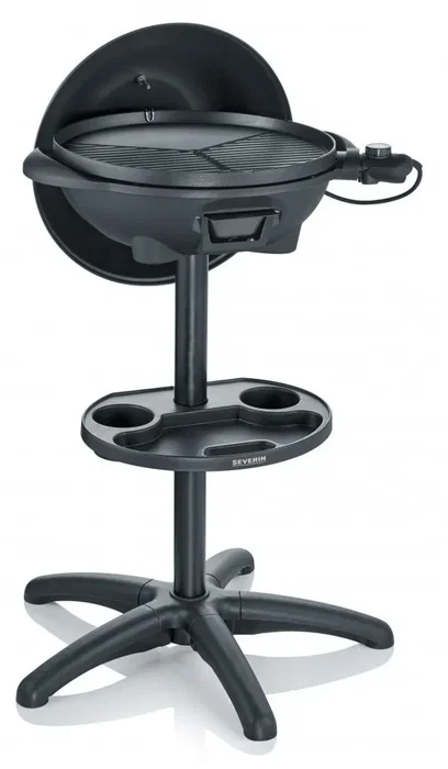 Severin Barbacoa eléctrica con patas PG8541, 2000 W, Ø 41 cm, Negro mate