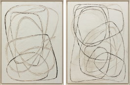 DKD Home Decor Cuadro Lienzo Abstracto Beige Pack de 2