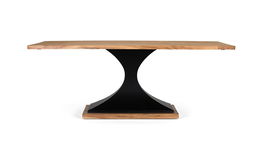 Giner y Colomer - Mesa de Comedor 200 cm, Rectangular con Lados Arqueados, en Madera de Mango o Acacia y Patas de Metal, Color Natural y Negro, Requiere Montaje