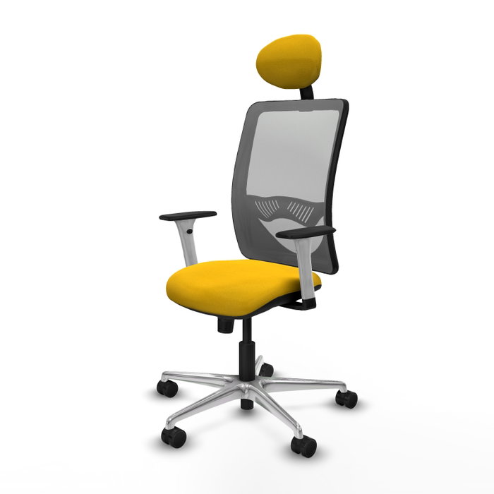 PIQUERAS Y CRESPO Silla de oficina Zulema con mecanismo Sincro, Amarillo y Gris PIQUERAS Y CRESPO Silla de oficina Zulema con mecanismo Sincro, Amarillo y Gris