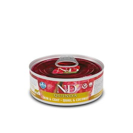 Nayeco N&D CAT QUINOA SKIN & COAT Codorniz Adulto Lata 80g (Pack 24 uds)