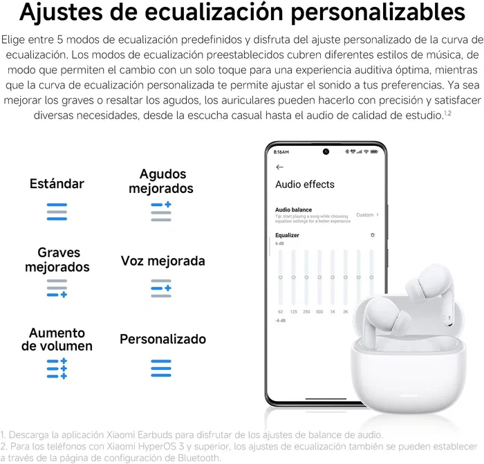 Xiaomi REDMI Buds 8 Lite Negro, In-ear, Bluetooth 5.4, ANC 42dB Xiaomi REDMI Buds 8 Lite Negro, In-ear, Bluetooth 5.4, ANC 42dB