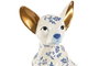DKD Home Decor Figura de Resina Chihuahua Azul y Dorado
