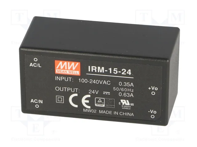 MEAN WELL IRM-15-24 Convertidor AC/DC 15,12W 24V DC