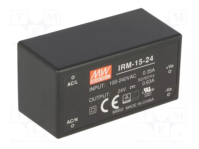 MEAN WELL IRM-15-24 Convertidor AC/DC 15,12W 24V DC