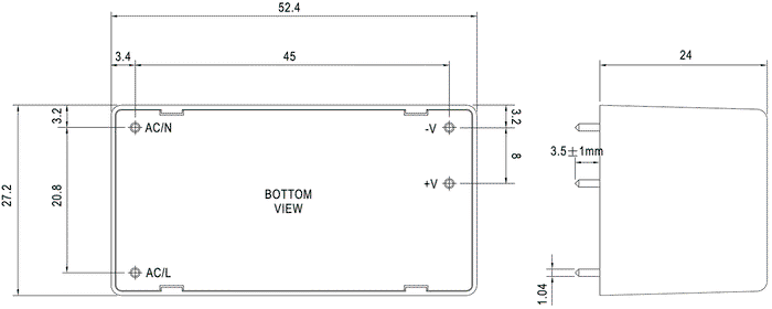 MEAN WELL IRM-15-24 Convertidor AC/DC 15,12W 24V DC