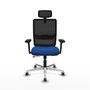 PIQUERAS Y CRESPO Silla de oficina Haches Azul y Negro con Mecanismo Sincro/Traslack