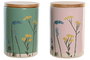 DKD Home Decor Bote Gres y Bambú Floral Surtido