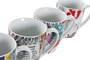 DKD Home Decor Taza Multicolor Porcelana Apta Microondas y Lavavajillas 360ml (12 Unidades) 8.5 x 10.4 x 12 cm