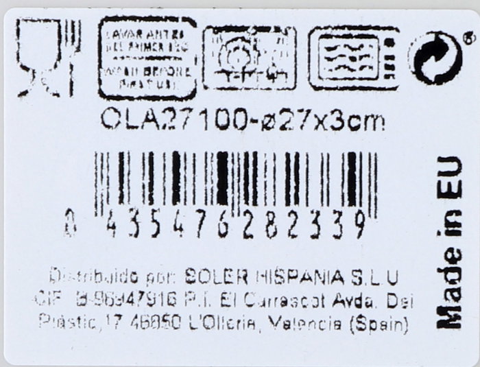 La Mediterranea Fuente Redonda "Olaf" Nordic Ivory Brillo 27 cm (6 Unidades)