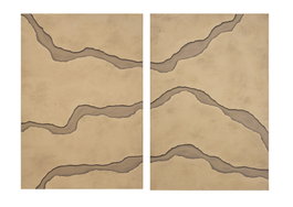 DKD Home Decor Cuadro Lienzo y Yeso Moderno 3D Beige, Pack de 2